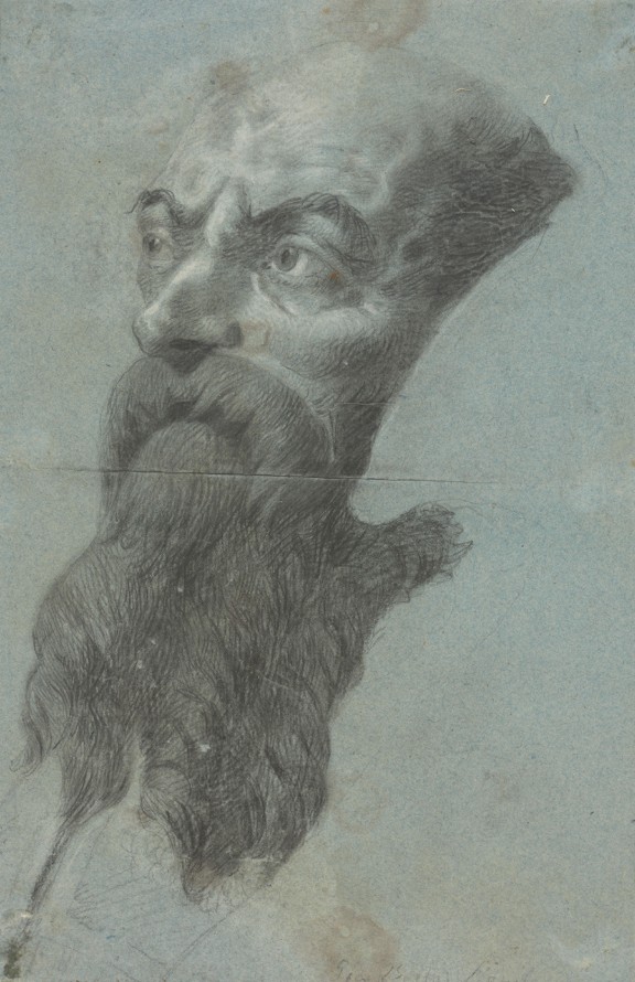 Głowa łysego mężczyzny z długą brodą (Głowa brodatego starca)