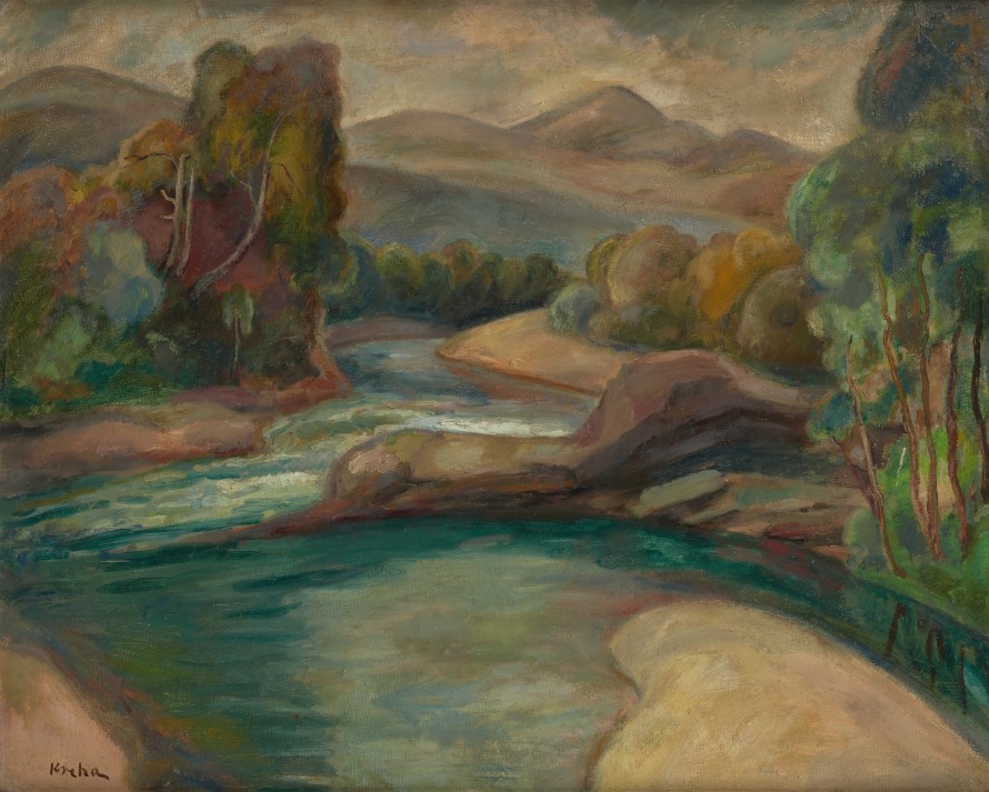 Krajobraz huculski; Pejzaż huculski, Krcha Emil (1894–1972) (malarz)